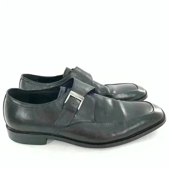Ashton Gray mens dress shoes size 11 black leather monk strap - Picture 3 of 14